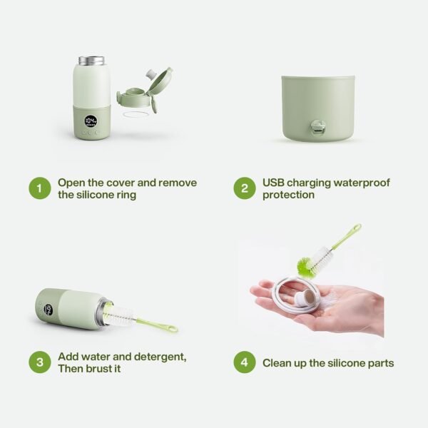 Portable Fast Bottle Warmer with Formula Container and Keep Warm Function - Image 7