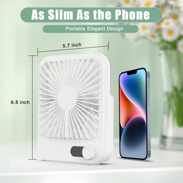 Portable Rechargeable Travel Fan – 6.8” Mini Fan with 100 Speeds - Image 5